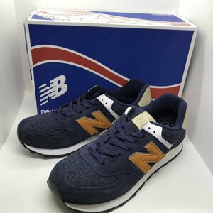 未使用 Ｎｅｗ Ｂａｌａｎｃｅ ニューバランス ２８ｃｍ ＭＬ５７４ＶＡＫ スニーカー ネイビー スエード×レザー 靴/233