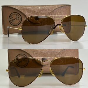 希少!!B&L Ray-Ban トルツガ メタル B-15 58㎜ ゴールド USA ボシュロム 廃盤品 ビンテージ ティアドロップ