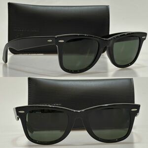 80s!!B&Lレイバン★ウェイファーラー 5022 G-16 エボニー ブラック★ビンテージ 廃番品　ボシュロム USA Ray-Ban 