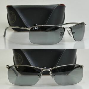 良品 廃盤品!!イタリア製 レイバン Ray-Ban RB3183TOPBAR 003/11 グレイグラデーションレンズ 8カーブ 63㎜サングラス