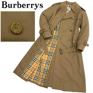 良品!!90s vintage Burberrys バーバリー ロング トレンチコート(S)丈106㎝ ベージュ レディース コート 日本製