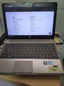 送料無料　ジャンク扱い　NO.544　 HP ProBook 4340s　Windows10 64bit Core i5-3210M@ 2.50GHz /DVD-ROM/ＲＯＭ8G/HDD無し/13incW