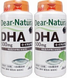 2瓶(2ヶ月分)　ディアナチュラ ＤＨＡ＋イチョウ葉 500mg　必須脂肪酸DHAを4粒中に500mg配合。さらにイチョウ葉エキスをプラスしました。