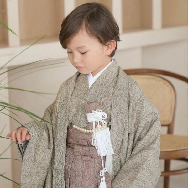 新品【ブラウン×くすみピンク】utatane 七五三 5歳 袴 男の子