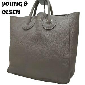 1円　YOUNG＆OLSEN The DRYGOODSTOREヤングアンドオルセン トートバッグ ベージュ 手提げ レザー 本革 ハンドバッグ