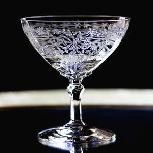 1928年～ フォストリア クリスタル ジューン リボン エッチング シャンパン カクテル グラス 酒 バーグラス デザートグラス アンティーク