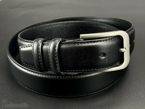 arohawaii86◆HB-711B.本革.ブラック High Grade leather*シングルステッチ 35mm レザーベルト☆1スタ☆１円スタート☆