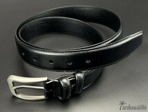 arohawaii86◆HB-711B.本革.ブラック High Grade leather*シングルステッチ 35mm レザーベルト☆1スタ☆１円スタート☆_画像4