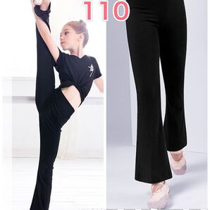 バレエ 練習着 レギンス スパッツ ブーツカットパンツ キッズ ガールズ ヨガ チア 新体操 110 フープ チアダンス スポーツ