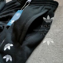 新品 正規品 adidas originals アディダス オリジナルス スウェット 上下セット トレーナー パンツ セットアップ 刺繍 黒 ブラック 2XO 3XL_画像6