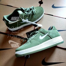 新品 正規品 NIKE ナイキ AIR FORCE1 LOW エアフォース1 ロー レトロ スエード オリーブ カーキ 白 28.5cm US10.5 歯ブラシ 箱付き_画像1