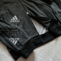 新品 正規品 adidas アディダス 上下セット セットアップ デニム風 ジャケット パンツ 黒 ブラック 三本ライン M_画像5