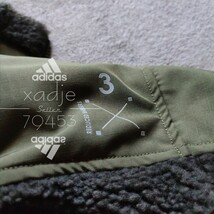新品 正規品 adidas アディダス ボア ジャケット カーキ オリーブ ロゴ 刺繍 プリント ゆるめ ダブルジップ XL_画像9