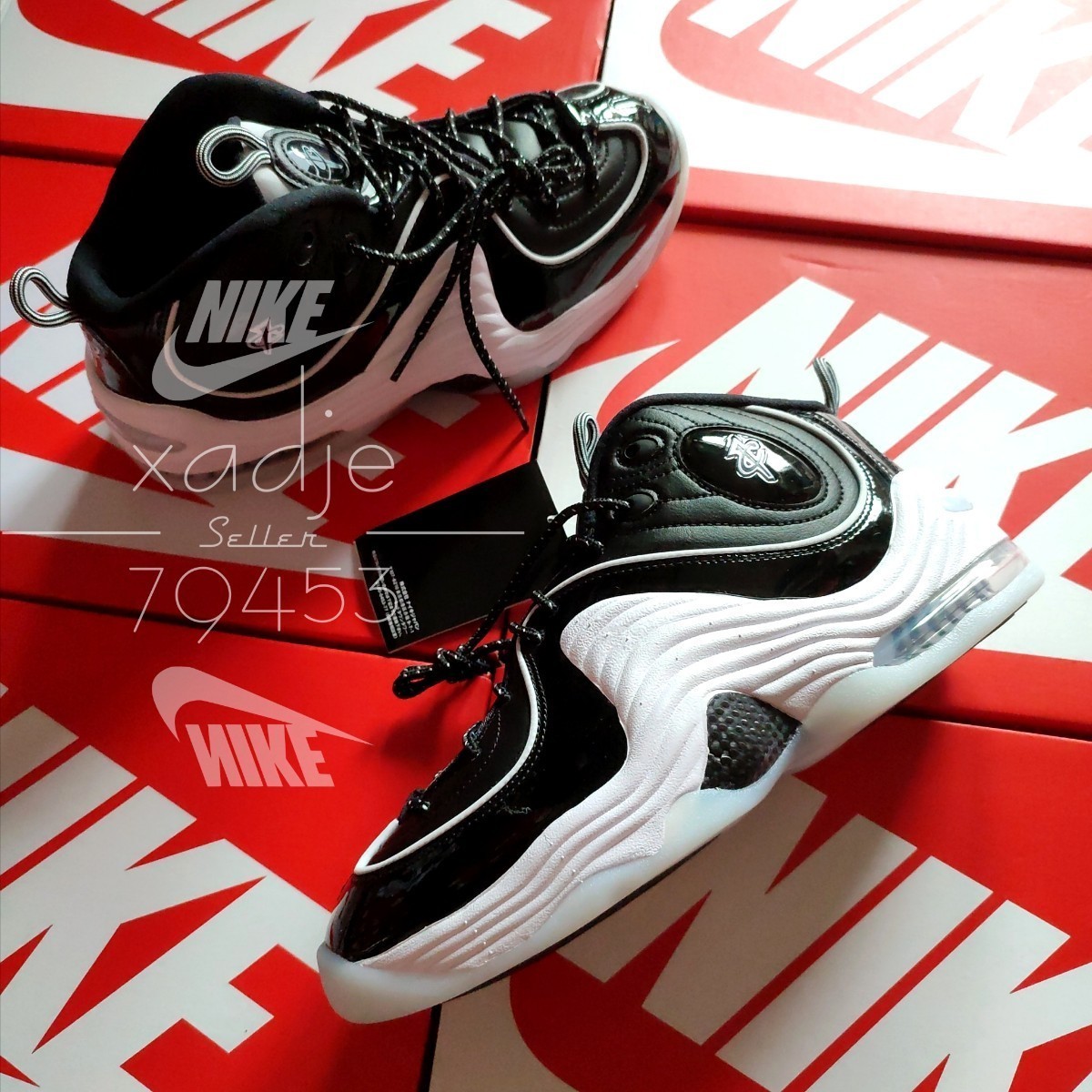 27.5cm NIKE AIR PENNY 2 黒x白 新品-