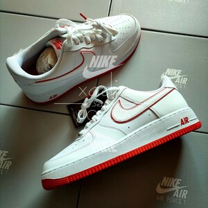 新品 正規品 NIKE ナイキ AIR FORCE1 LOW エアフォース1 ロー 07 白 ホワイト 赤 オレンジ 25.5cm US7.5 デュブレ 箱付き