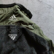 新品 正規品 adidas アディダス ボア ジャケット カーキ オリーブ ロゴ 刺繍 プリント ゆるめ ダブルジップ XL_画像8