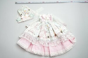 ★ SDM用 小さな薔薇柄ロリータドレス / うさぎ耳ヘッドドレス アウトフィットセット ドルパ / Lemulia れむりあ様