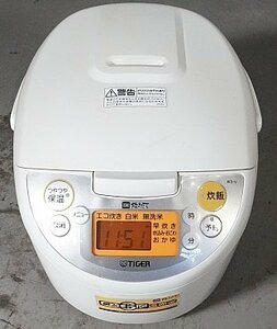 ◎ TIGER タイガー IH炊飯ジャー 炊飯器 5.5合 100V ホワイト ※動作確認済み JKD-V100