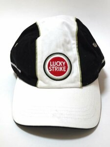 ▽♪ B.A.R Honda ビーエーアールホンダ 佐藤琢磨 LUCKYSTRIKE キャップ/帽子 白/黒