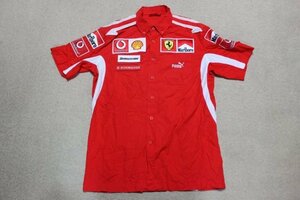 ▽♪ PUMA プーマ Ferrariフェラーリ Marlboroマルボロ F1 半袖ピットシャツ レッド M