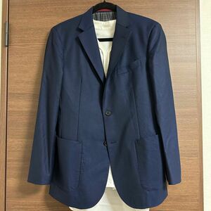 【美品】ブラックレーベル クレストブリッジ羊毛100％ テーラードジャケット サイズ(L) ネイビー ジャケット