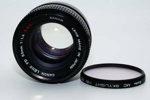 【1円スタート】CANON LENS FD 50mm F1.4 S.S.C. 動作品 要清掃　　プロテクター付き