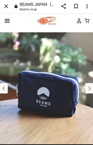 送料無料【新品】BEAMS ビームス evergreenworks×BEAMS JAPAN 別注ロゴポーチ 紺 ネイビー M