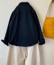 THE SMOCK SHOP スモックショップ ウール丸襟プルオーバーシャツ _画像2