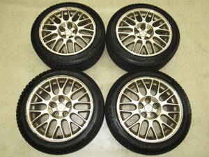 三菱(ミツビシ) CT9AランサーエボリューションⅦ GT-A純正 8J-17 off+38 pcd114.3/5H 225/45R17 山有りスタッドレス付き4本 ランエボ7