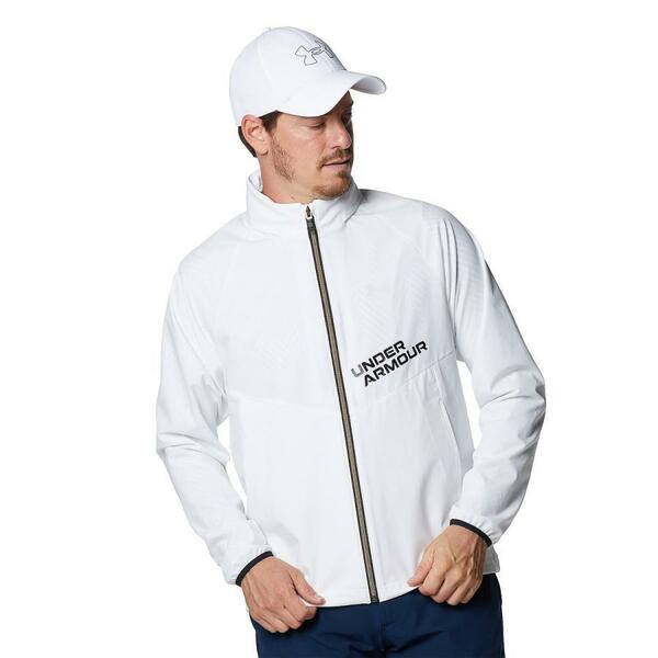 即決新品 LGサイズ UNDER ARMOUR GOLF ストレッチトラックジャケット ホワイト アンダーアーマー ゴルフ