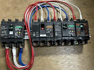 漏電ブレーカー 60A 遮断機 仮設 20A 15A 5A セット レール付き