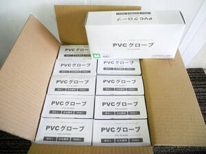 ●２●未使用 100枚入×10箱 Ｍサイズ PVCグローブ 塩化ビニール手袋 粉なし 左右兼用/掃除 介護 衛生作業 園芸 ペットの世話 一般軽作業