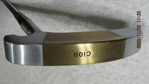 　ASAHI　パター　C-109　フェース面　真鍮製　34インチ　490g グリップは良好　皮巻き　中古美形