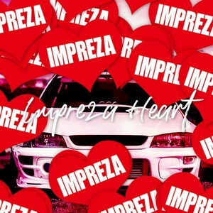 IMPREZA HEART RED STICKER - インプレッサ ハート レッド ステッカー / SUBARU スバル WRX JDM EASYSICKS イージーシックス