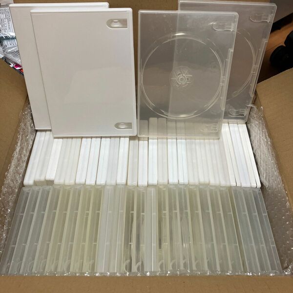 DVDトールケース 50個セット(透明25個、白25個)