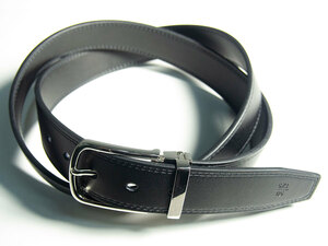 KBT-2-C スリム レザーベルト belt 革ベルト 黒 ブラック メンズ ビジネス（3.5cm幅）