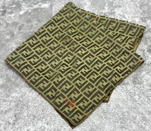 FENDI フェンディ ハンカチ スカーフ 大判 バンダナ ズッカ柄 ロゴ刺繍■兵庫県姫路市から a1-D 23-888_画像1