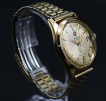 RADO Golden Horse 30石 ラドー ゴールデンホース 自動巻き ゴールドカラー文字盤 タツノオトシゴ 赤デイト スイス製 メンズ腕時計_画像4