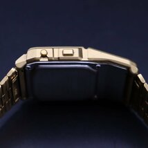 CASIO DATABANK カシオ マルチリンガル データバンク DBC-611G クォーツ ゴールドカラー 多機能 電卓 13か国言語対応 純正ブレス メンズ_画像7