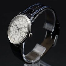 SEIKO セイコー シャリオ 2559-0181 手巻き 24石 ローマン シルバー格子文字盤 亀戸工場 新品革ベルト 2針 アンティーク メンズ腕時計_画像4