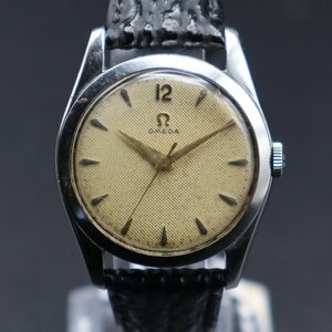 希少 OMEGA オメガ 手巻き Ref.2650-4SC Cal.420 ギョーシェ文字盤 クサビインデックス 1952年頃製造 スイス製 アンティーク メンズ腕時計