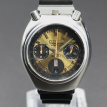 CITIZEN シチズン チャレンジタイマー ツノクロノ 4-901053Y 67-9011 自動巻 23石 1974年製 デイデイト 新品ラバーベルト メンズ腕時計_画像3