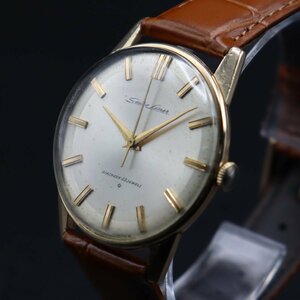 SEIKO LINER セイコー ライナー J15007E 手巻き 23石 ジャンク 1960年代 SD文字盤 AGFケース 新品革ベルト アンティーク メンズ腕時計