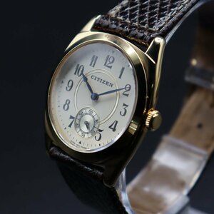 未使用保管品 希少 CITIZEN 1938 MODEL シチズン 1938モデル復刻版 クォーツ 銀無垢 SV925 スモセコ 純正革ベルト 保証書/タグ/箱 メンズ