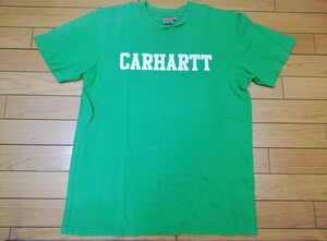 【Carharttカーハート】ブランドプリントデザインTシャツ◆Mサイズ　ライトグリーン