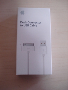 [送料無料 即決] Apple Dock Connector to USB Cable Dockコネクタ USBケーブル MA591G/B 未使用