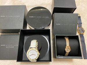 １円〜【本物保証 3点まとめ】MARC JACOBS マークジェイコブス 腕時計 クォーツ エナメル 白 MBM1099 MBM1297 MBM1329 レディース 中古 大