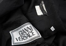 ジャンニヴェルサーチGIANNI VERSACE シルクピンストライプ3Bセットアップスーツ 黒48_画像10