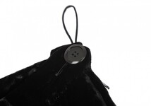 モスキーノ クチュールMOSCHINO COUTURE レーヨン裾ラウンドベロアパンツ 黒42_画像3