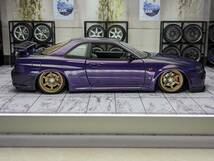 1/18 Aa オートアート スカイライン R34 ＧＴＲ V-SPEC ミッドナイトパープル AUTOart SKYLINE GTR カスタム ジャンク_画像7